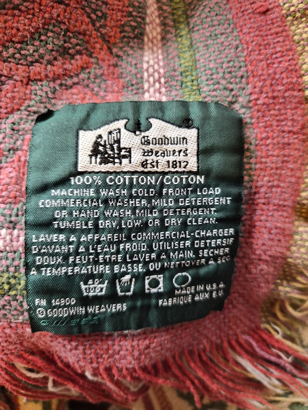 Vintage Goodwin Weavers 100% Cotton - Picture 2 of 5